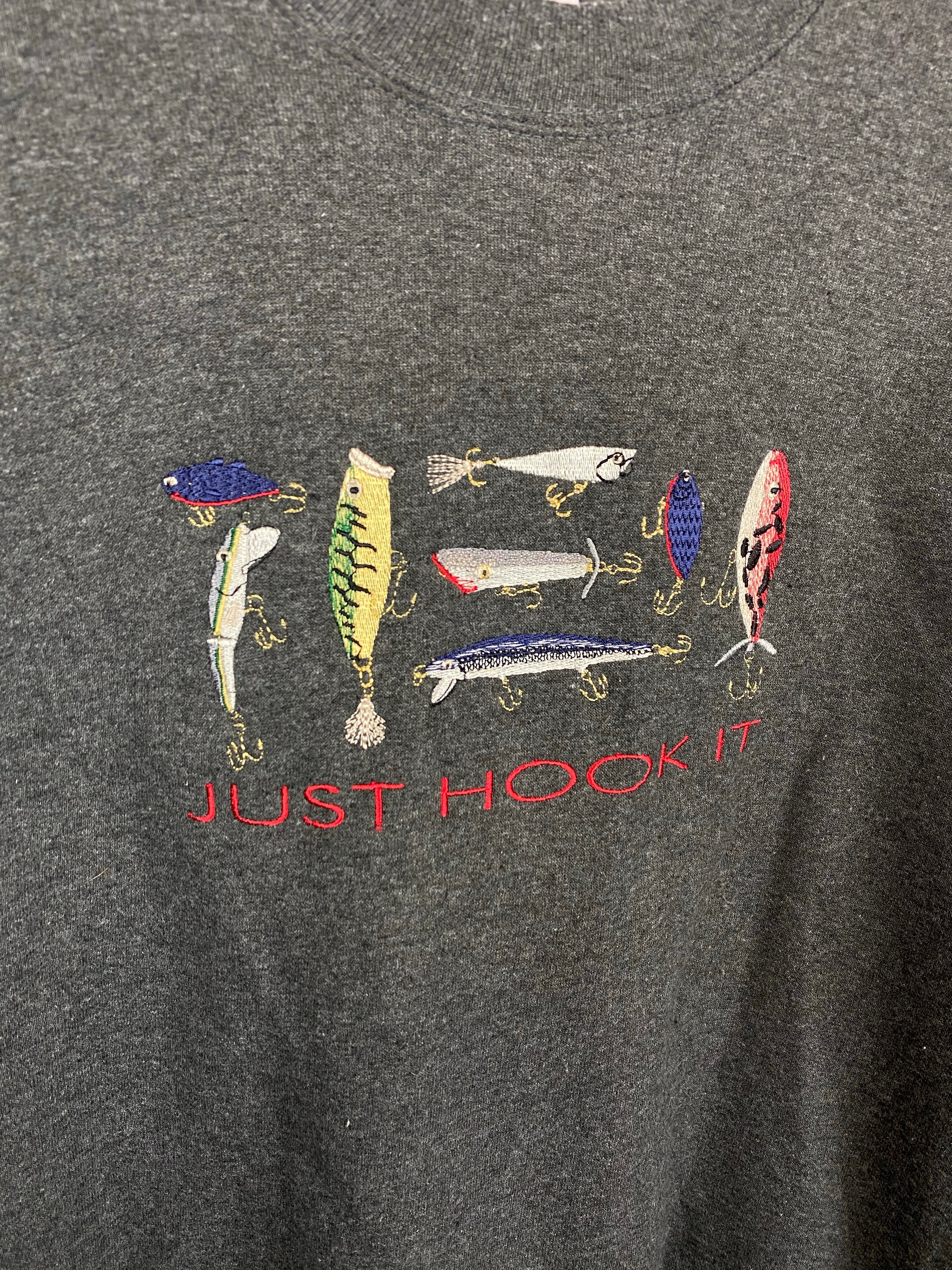 90s embroidered Just Hooked crewneck