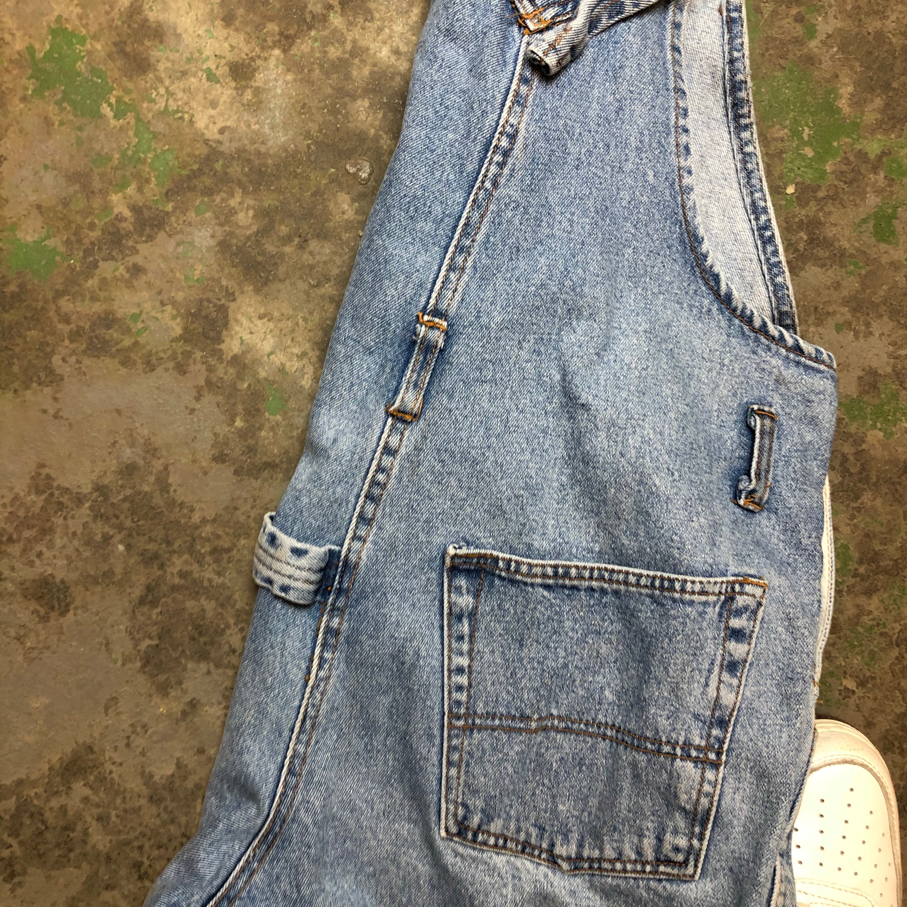 Denim short overalls