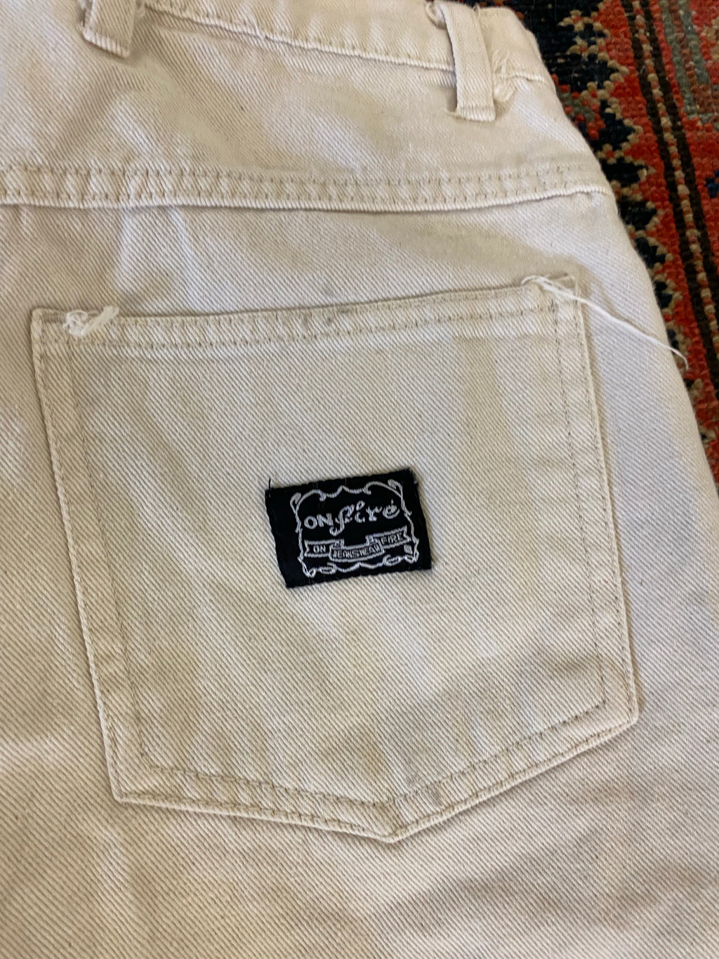 Vintage High Waisted Hemmed Tanned Denim Shorts - 27in