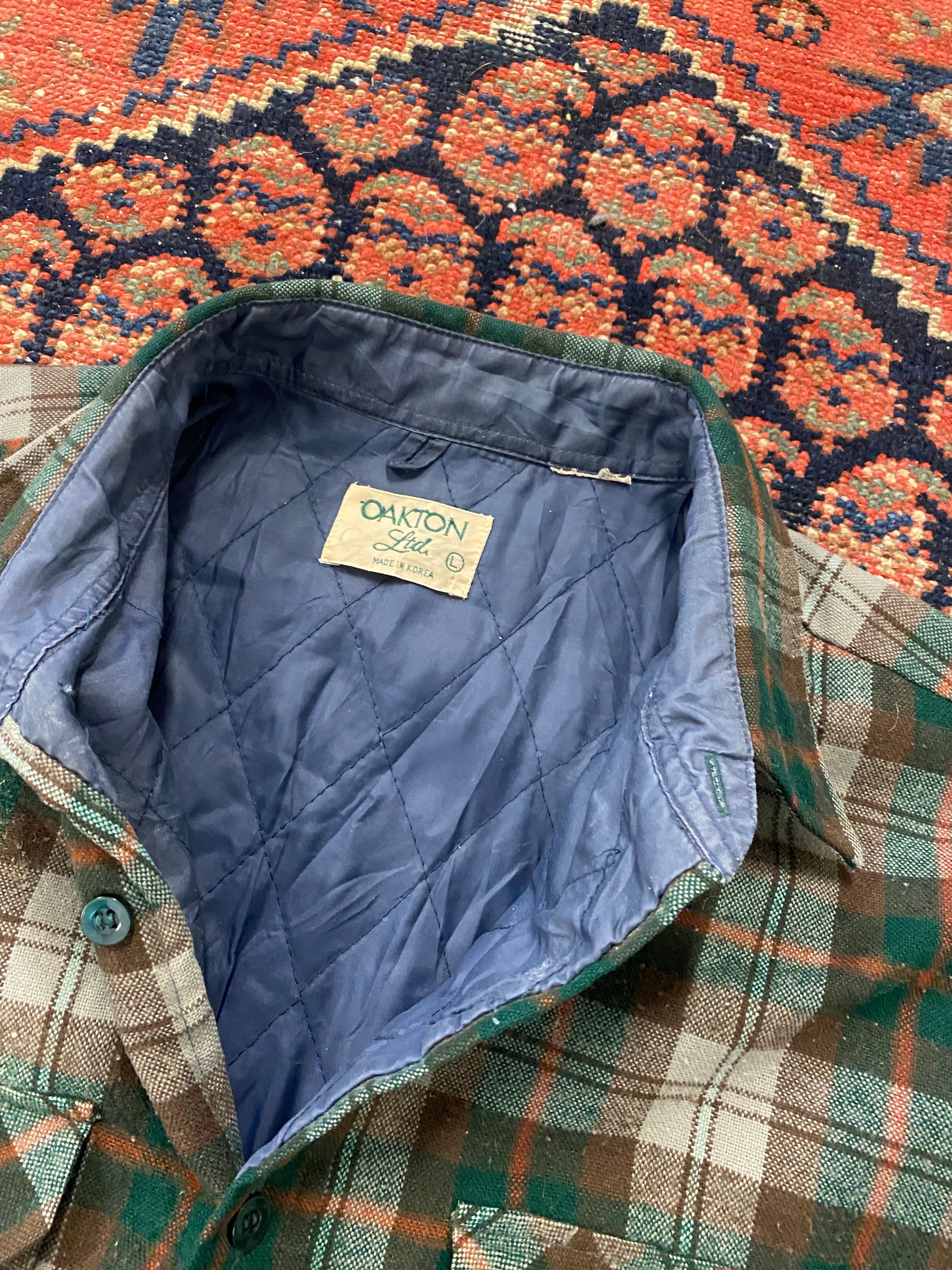 Vintage Quilted Plaid Shirt - M