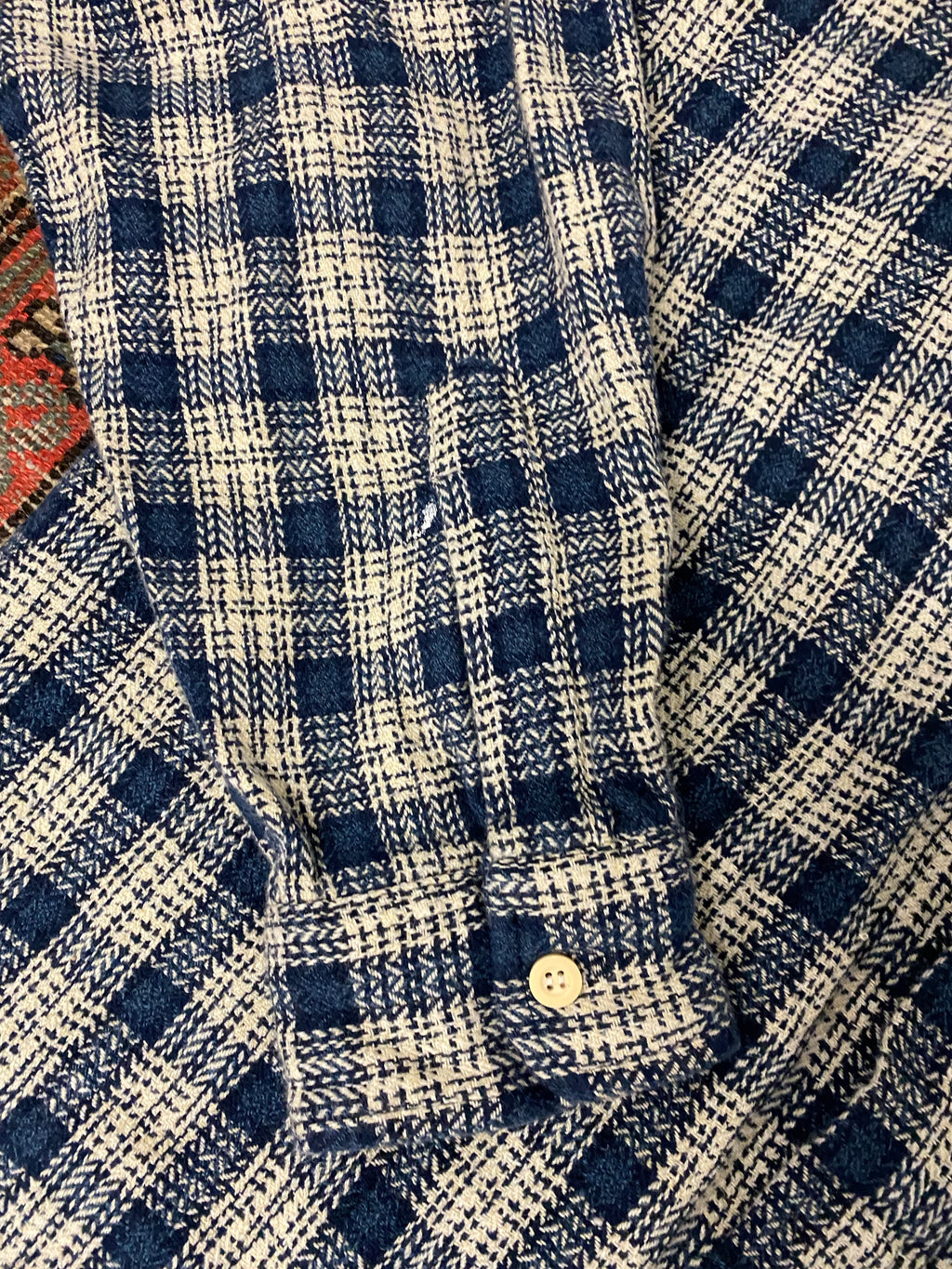 Vintage Blue Flannel Button Up - L