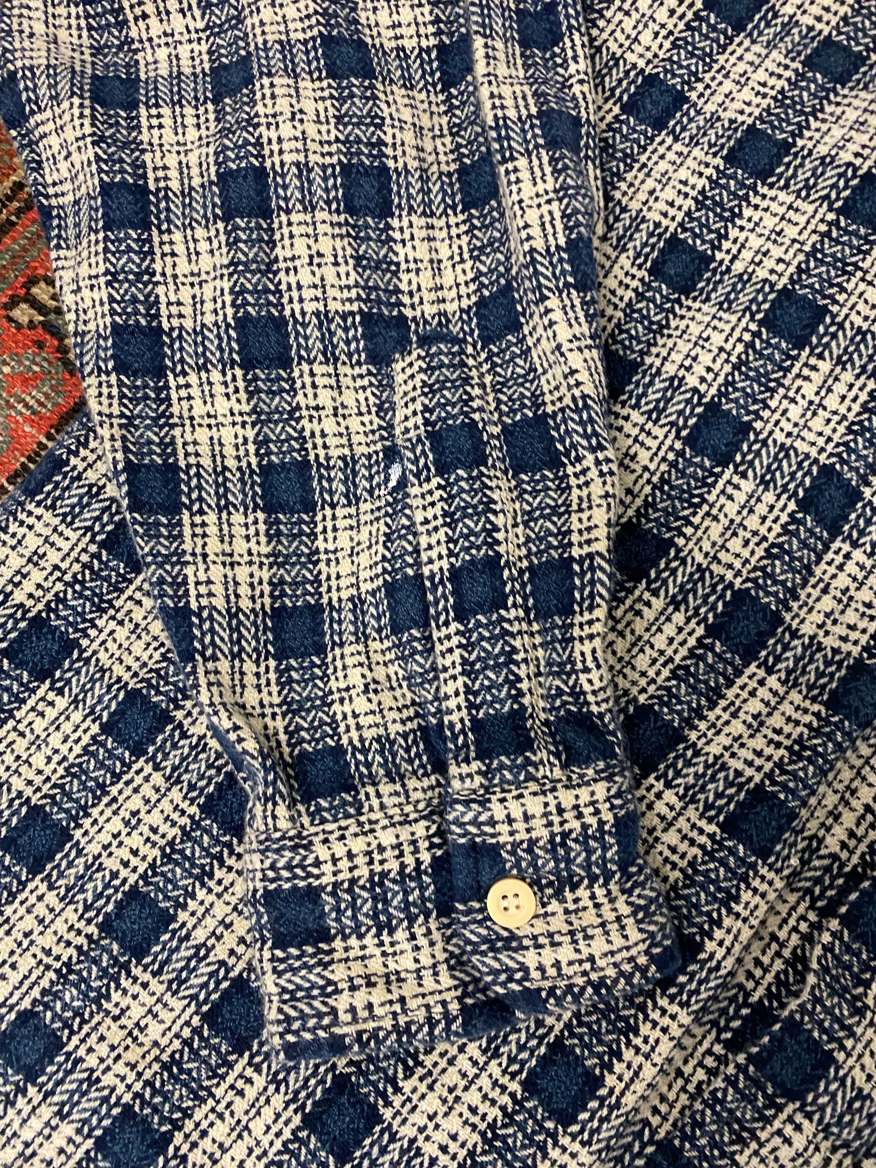 Vintage Blue Flannel Button Up - L