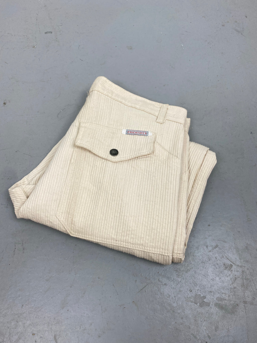 Creme corduroy straight leg pants
