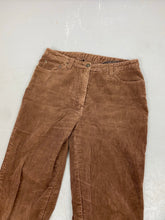Load image into Gallery viewer, Brown high waisted corduroy pants