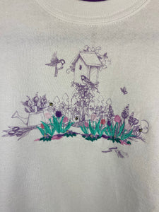 Vintage embroidered flower crewneck