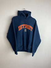 Load image into Gallery viewer, Vintage Detroit hoodie on a Russell