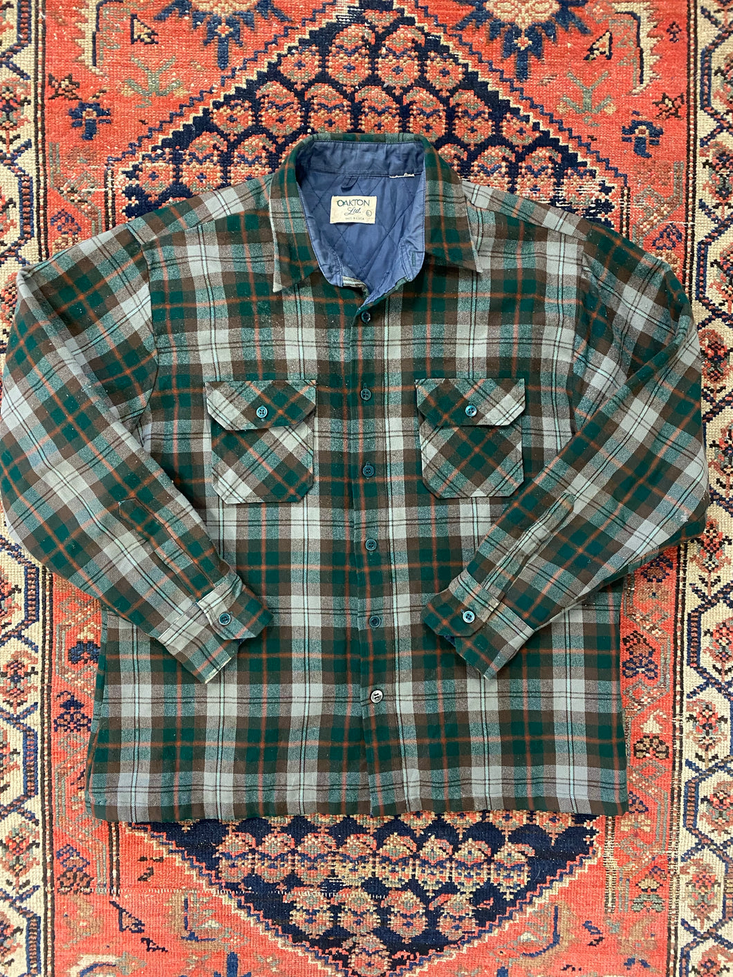 Vintage Quilted Plaid Shirt - M