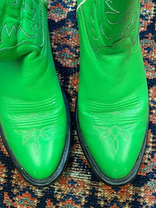 Vintage green cowboy boots - WMNS/7.5
