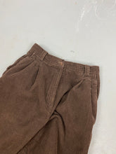 Load image into Gallery viewer, Chocolate brown pleated corduroy trousers