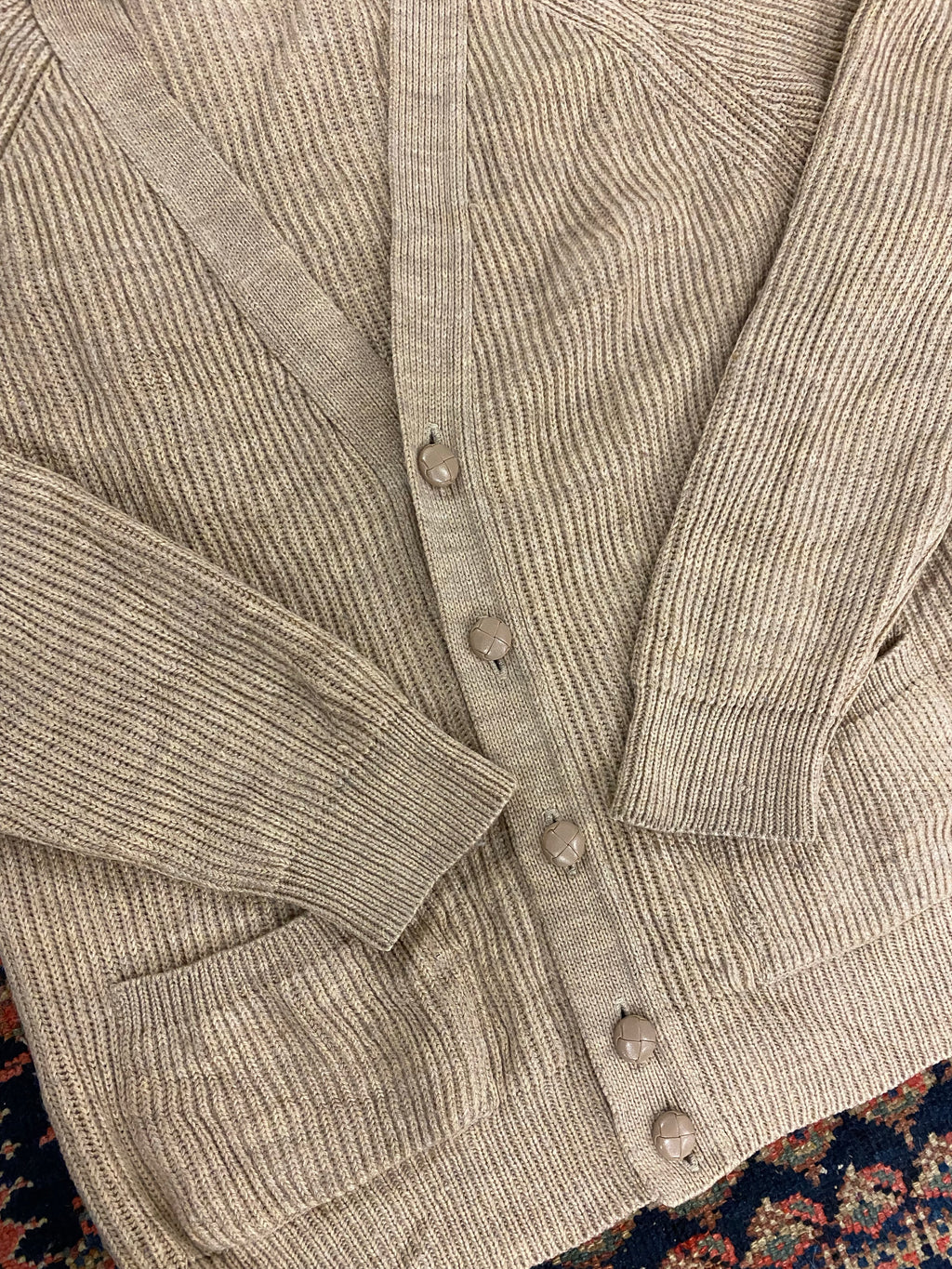 Vintage Tanned Knit Cardigan - M