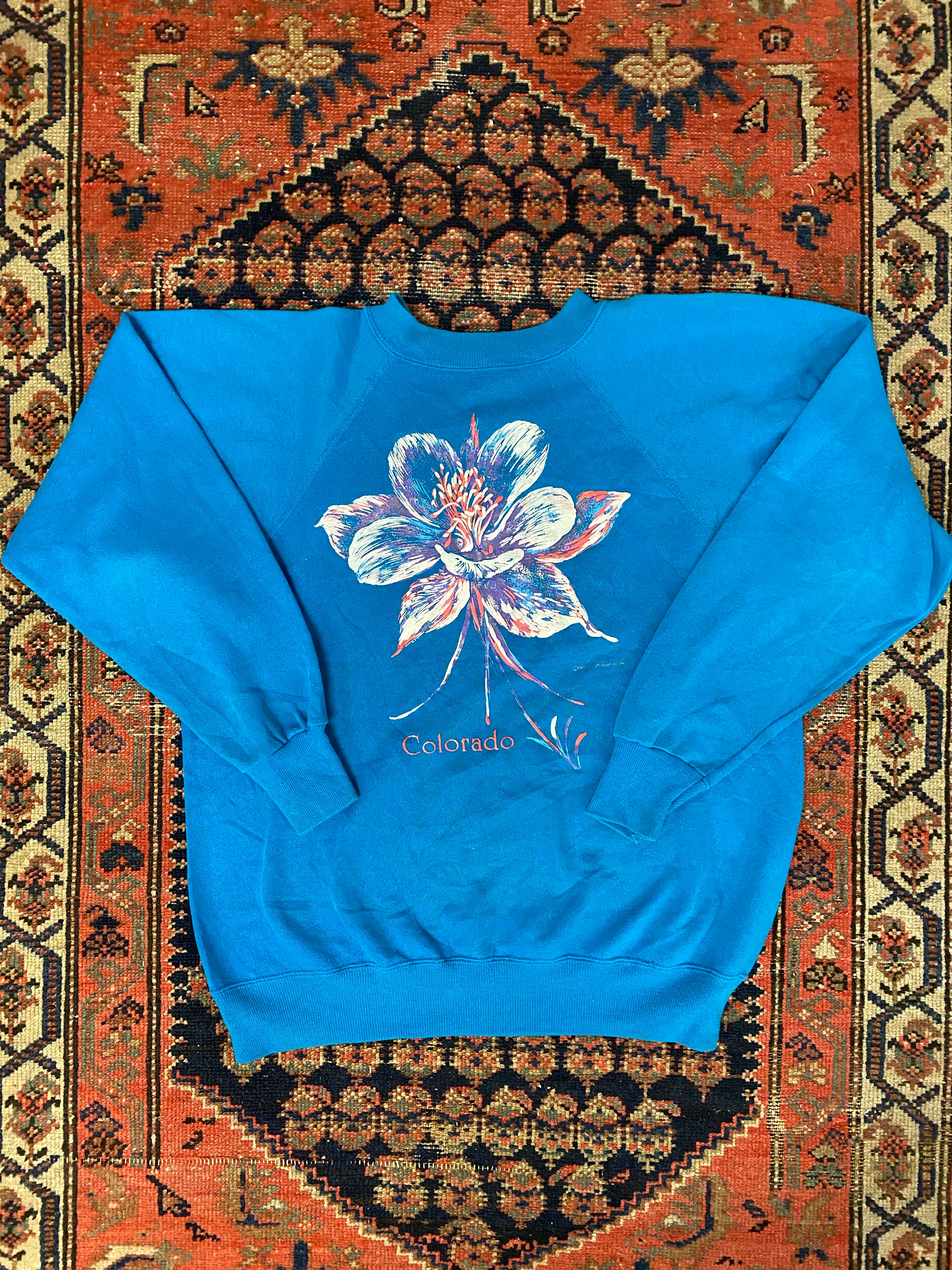 Vintage Raglan Flower Crewneck - M