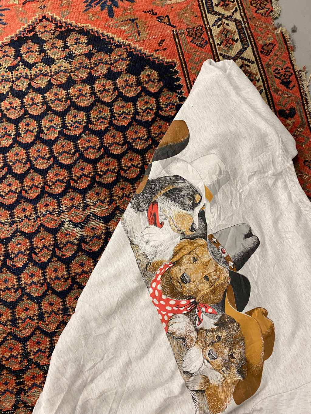 Vintage Front And Back Dog Crewneck - L