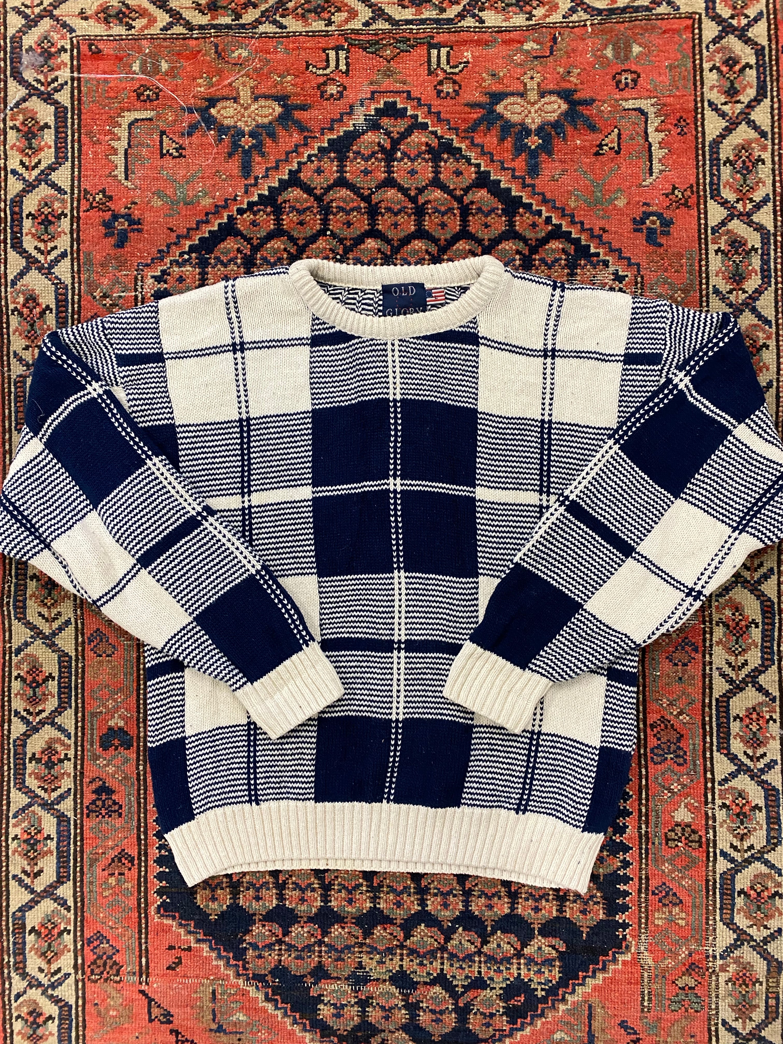 90s Patterned Knit Sweater - L