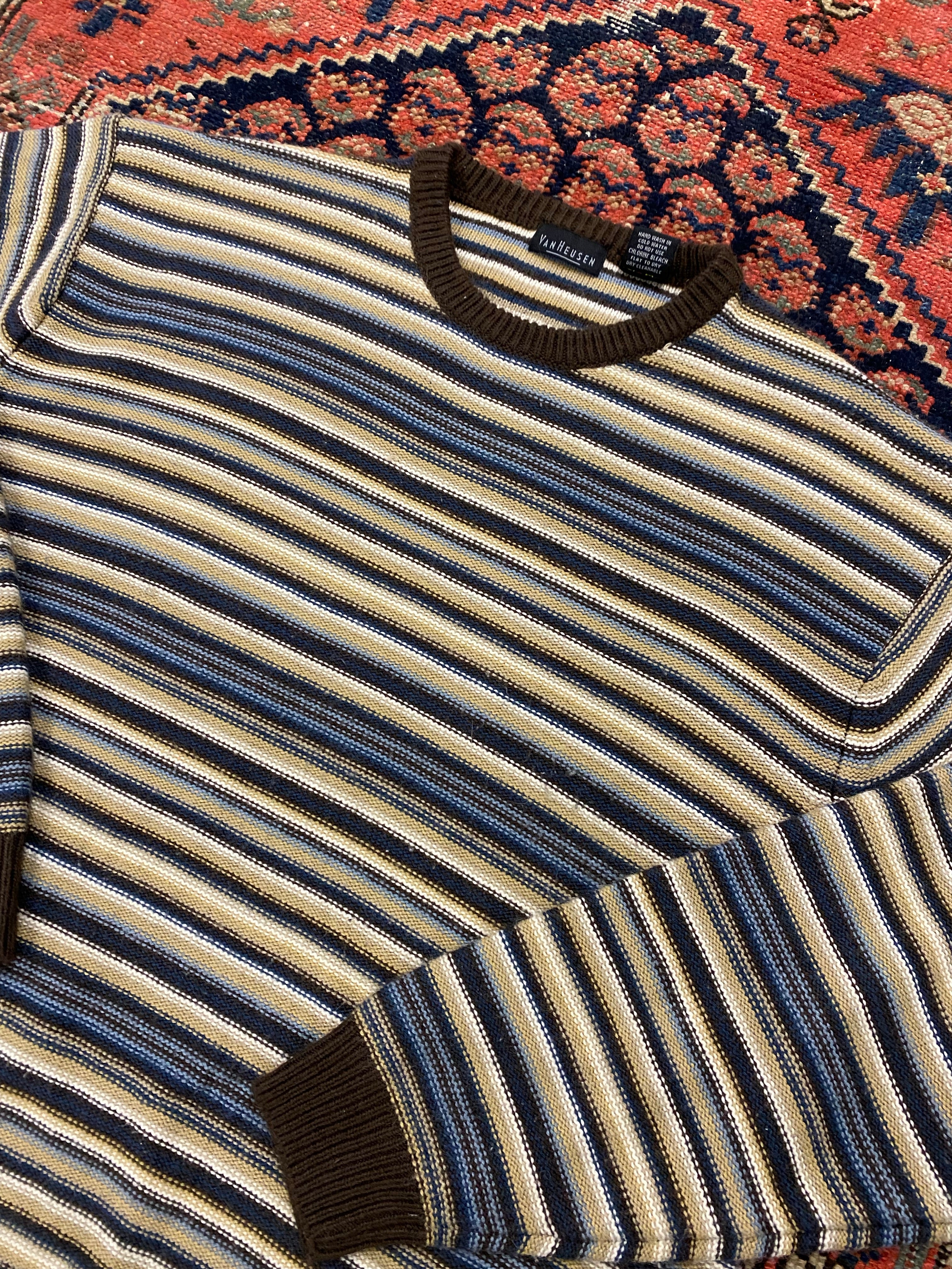 Vintage Stripped Knit Sweater - M