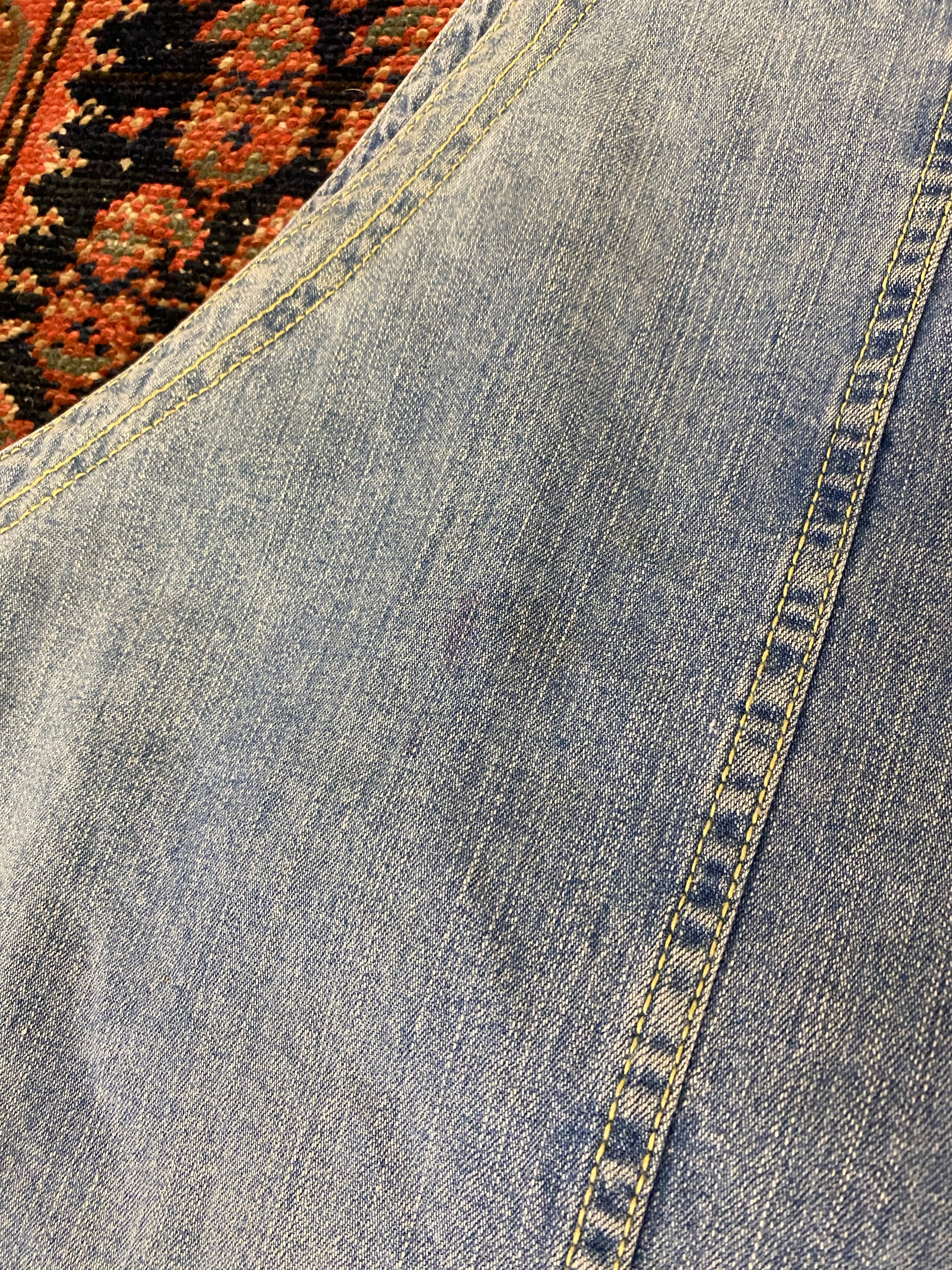 90s Denim Dress With Back Tie - S