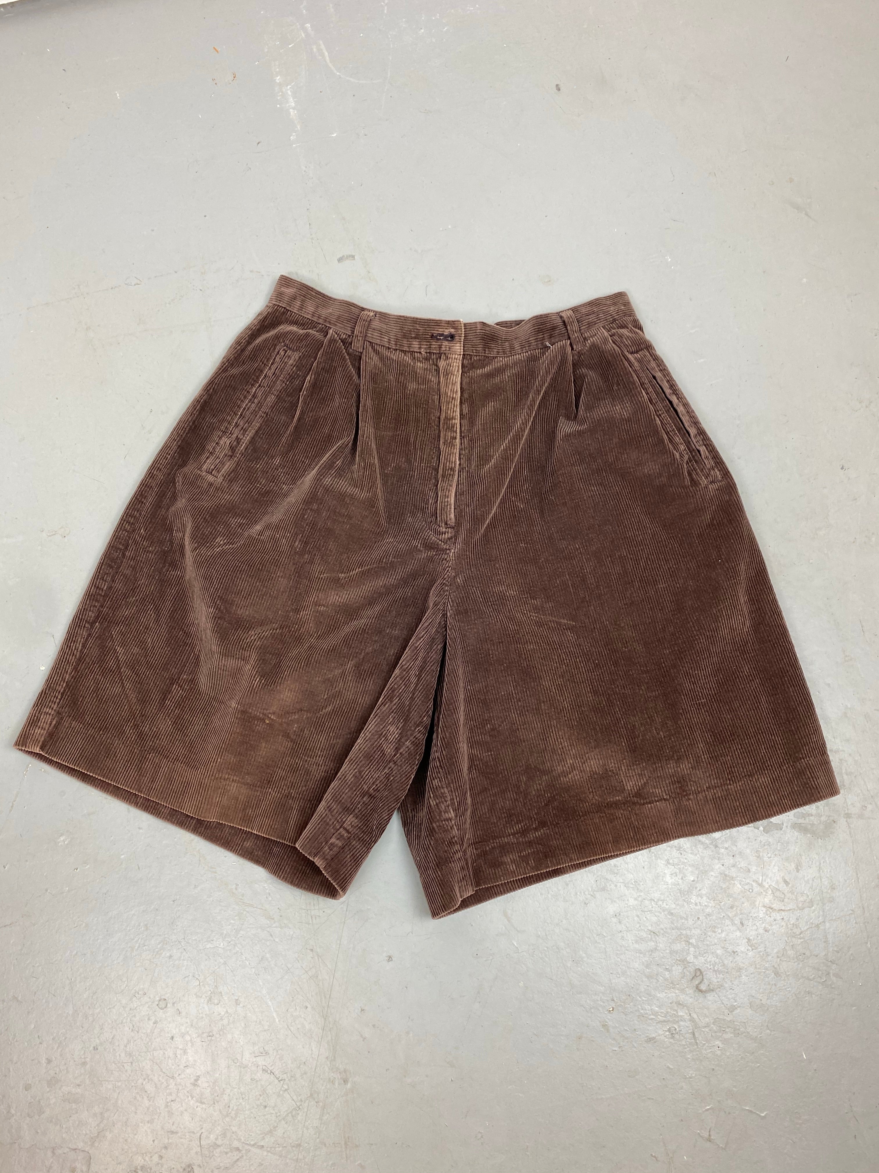 Vintage Brown corduroy pleated shorts