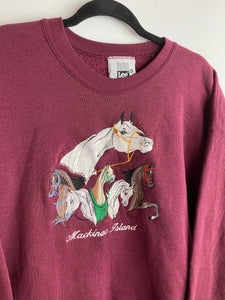 Vintage embroidered horse crewneck