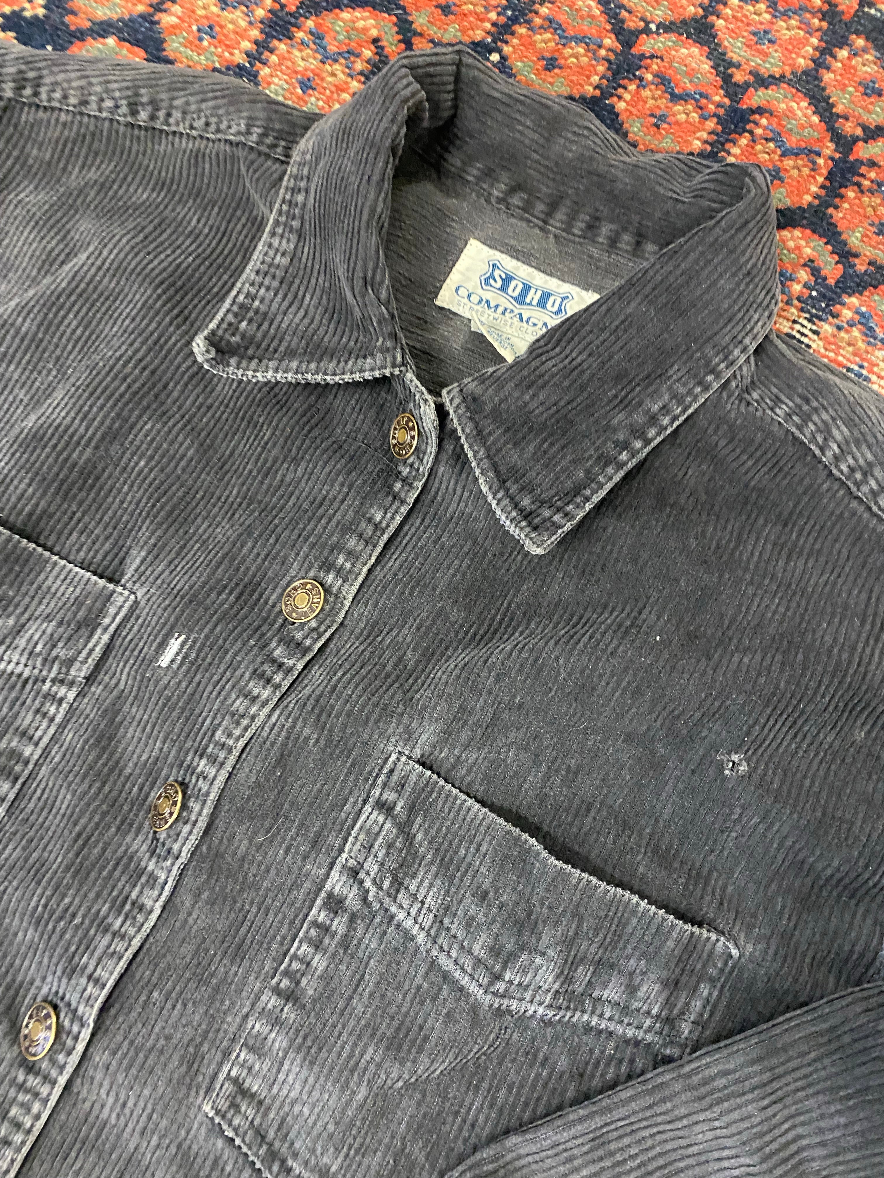 90s Thick Corduroy Button Up - M