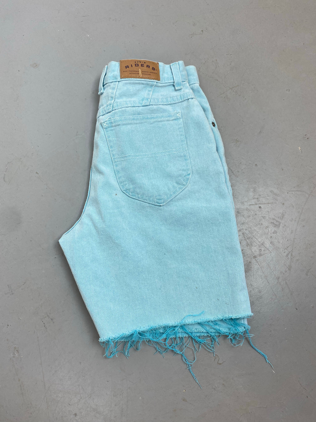 Blue high waisted denim shorts