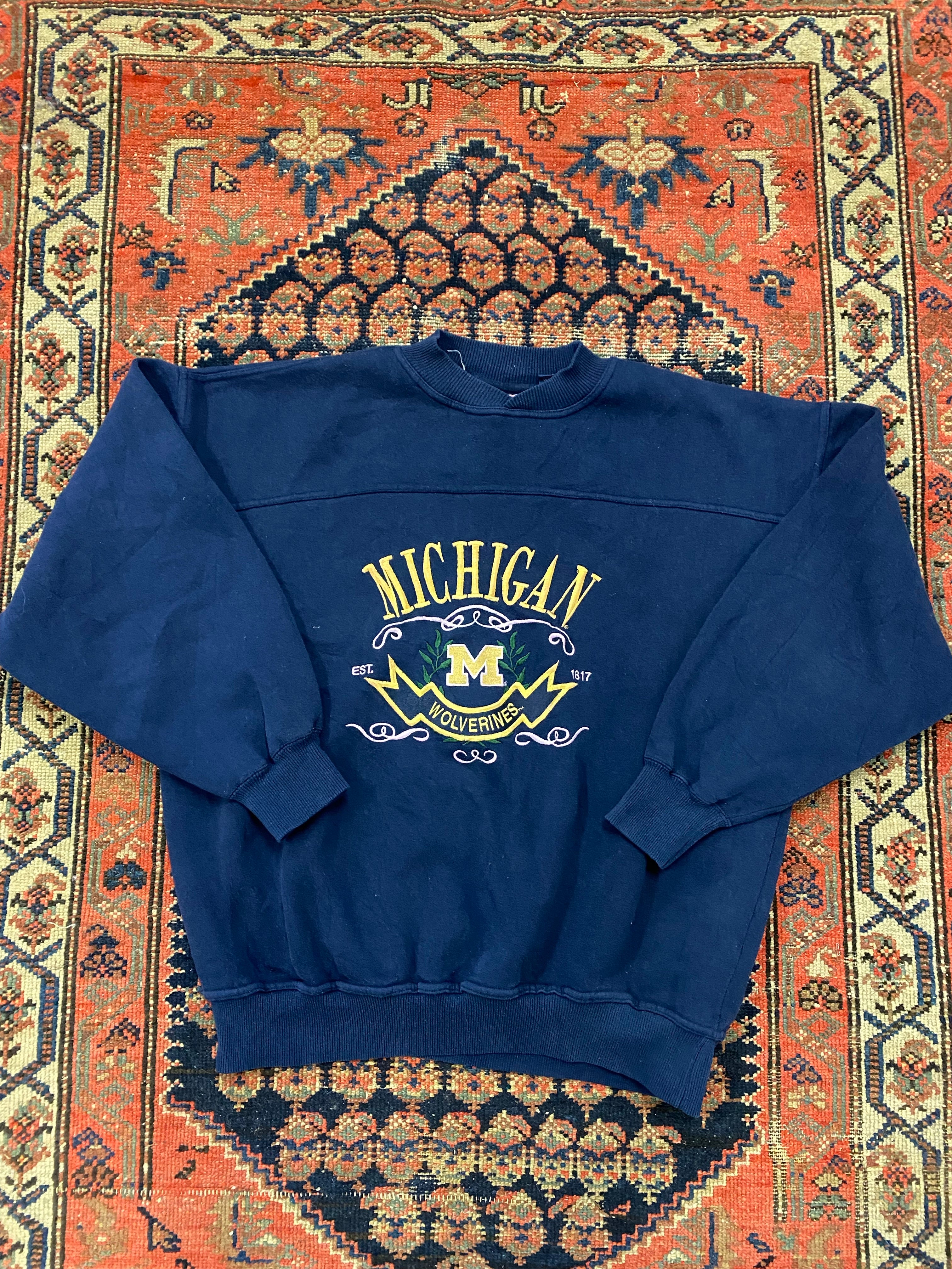 Vintage Embroidered Michigan Crewneck - M