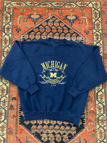 Vintage Embroidered Michigan Crewneck - M
