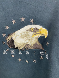 Oversized embroidered America crewneck