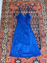 Load image into Gallery viewer, 90s Blue Satin Dress - S