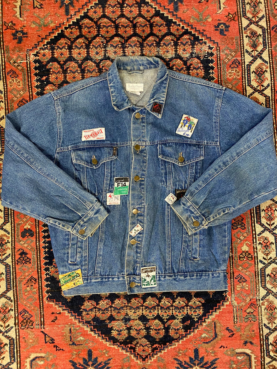 Vintage Patched Denim Jacket - S