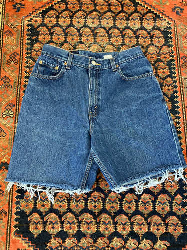 Vintage High Waisted Levi’s Denim Frayed Shorts - 29in