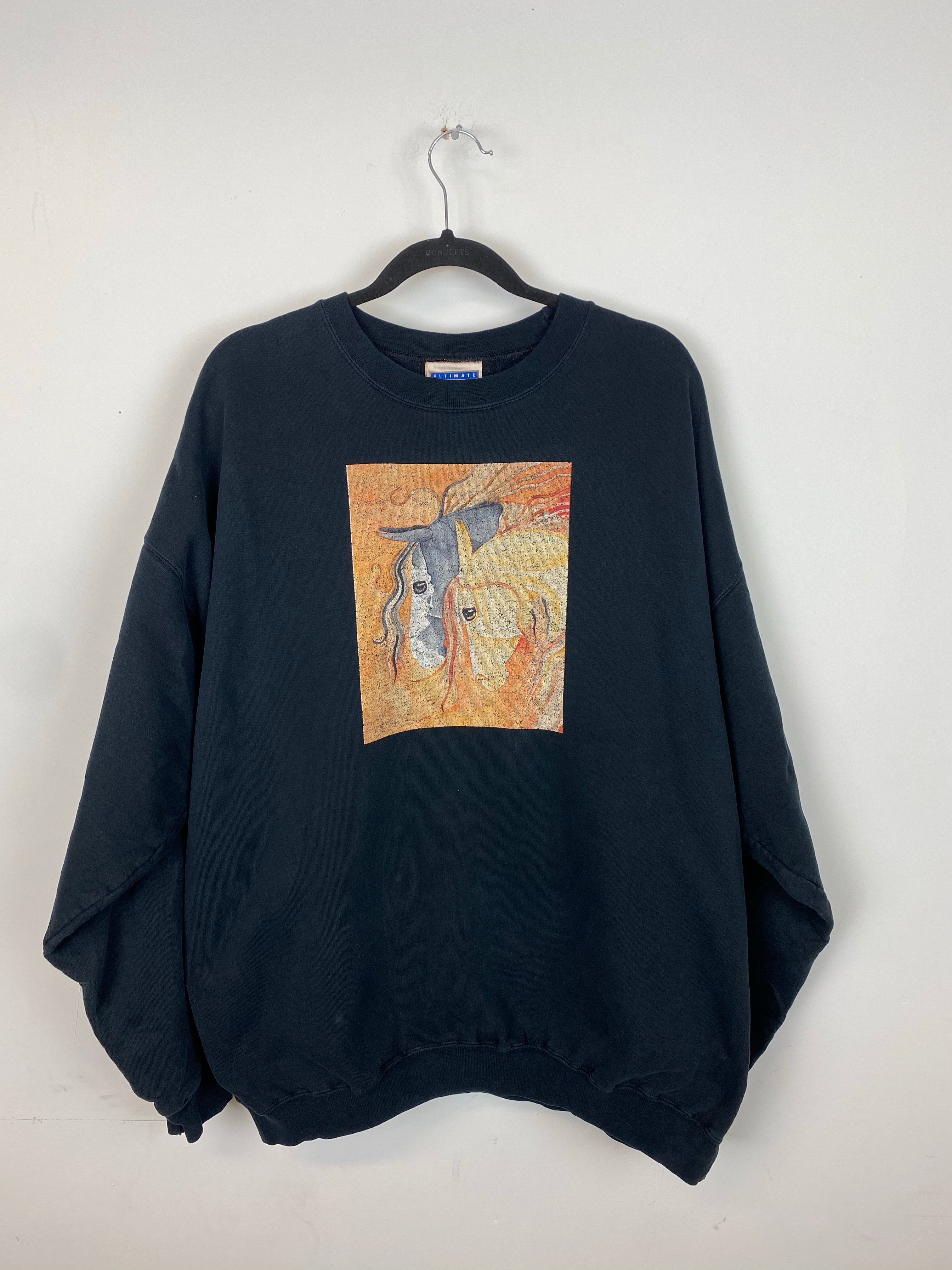 90s Horse crewneck - L