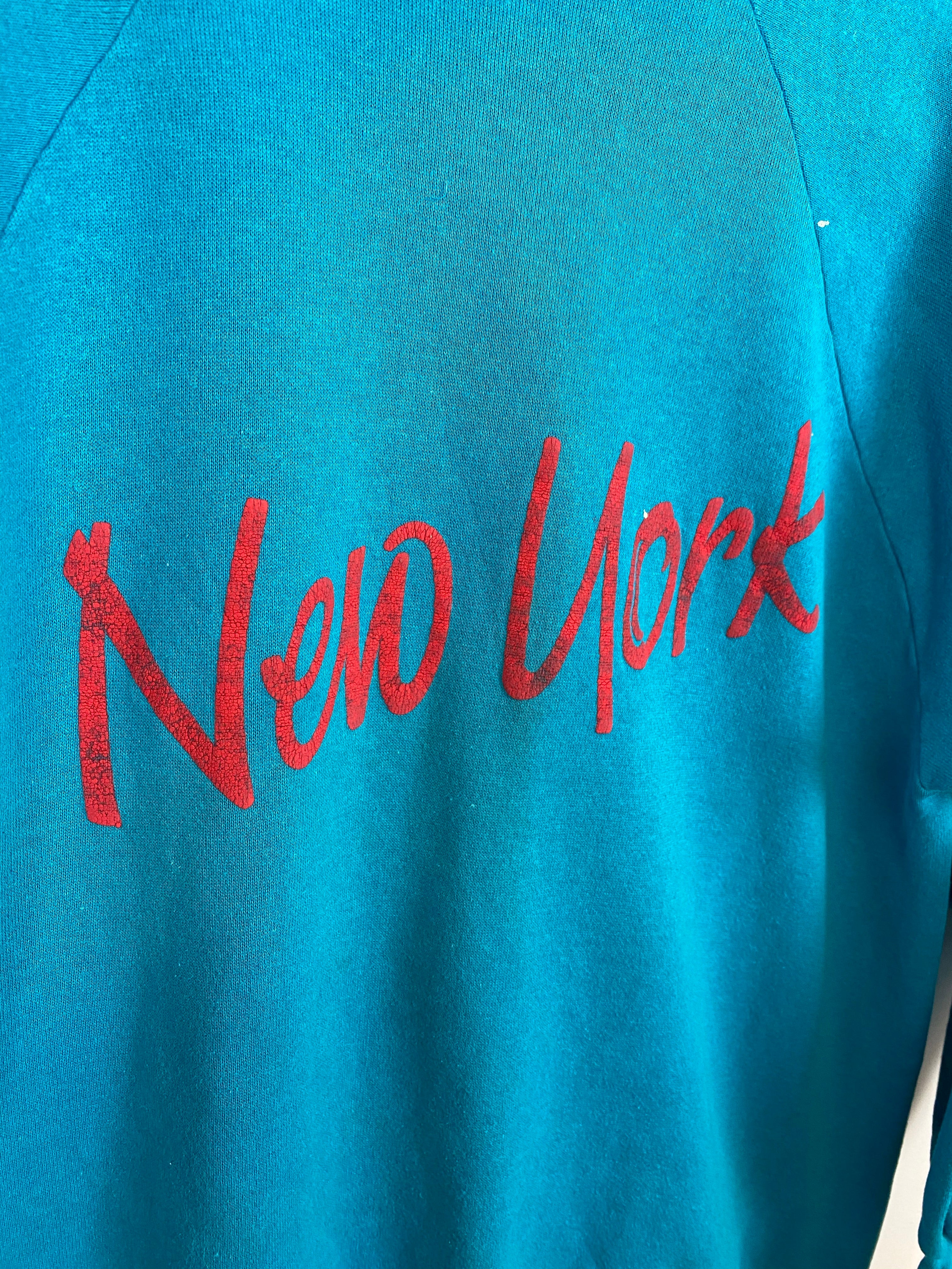 80s light blue New York crewneck