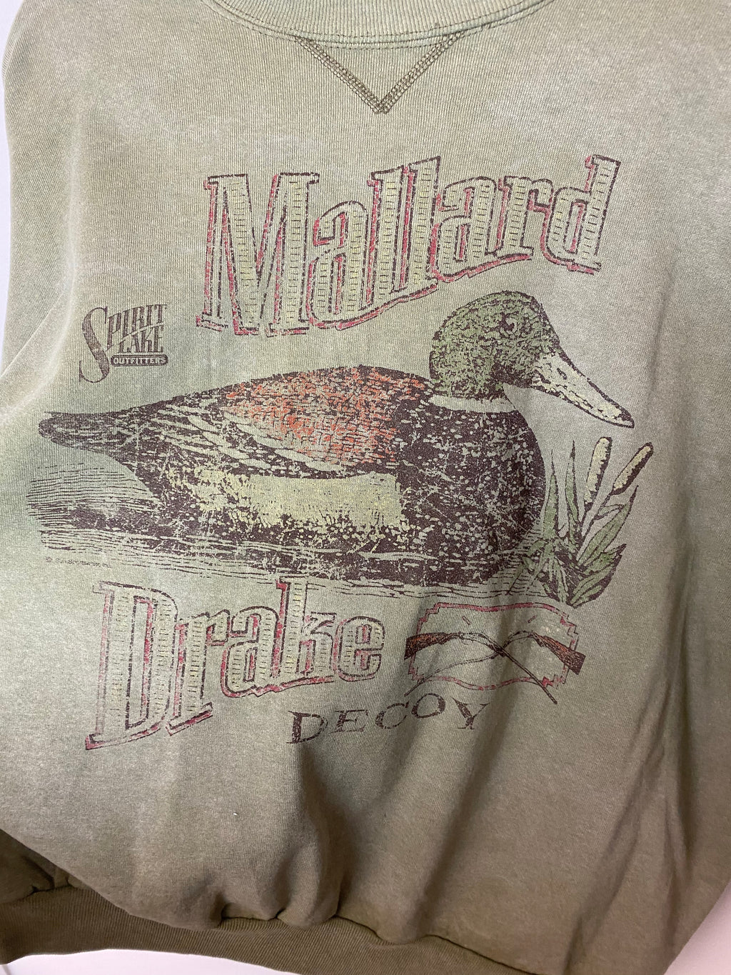 90s Stone Wash Duck Decoy Crewneck - L