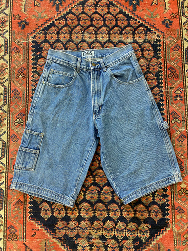 90s High Waisted Cargo Denim Shorts - 28IN/W