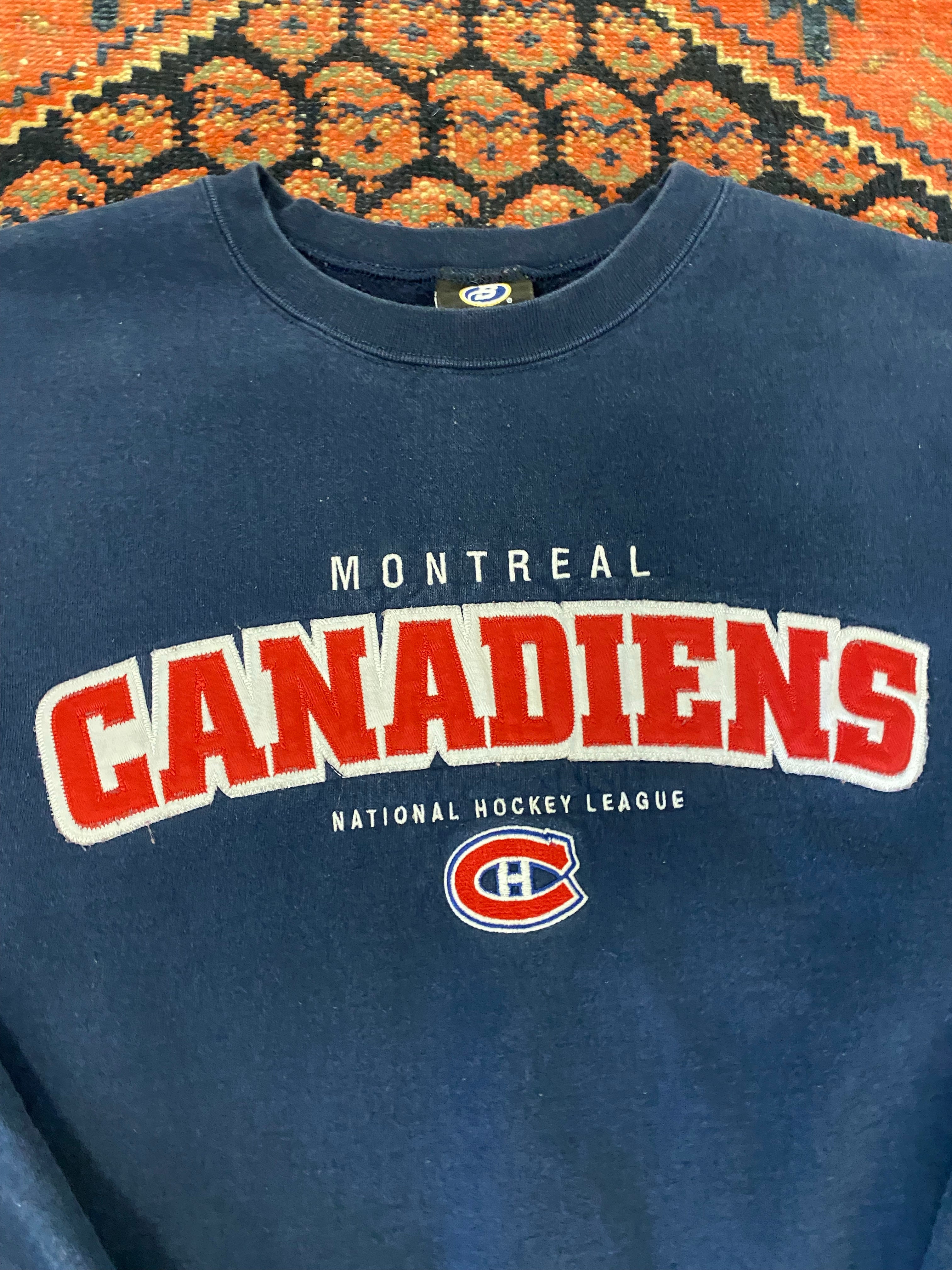 Vintage Embroidered Montreal Canadians Crewneck - L