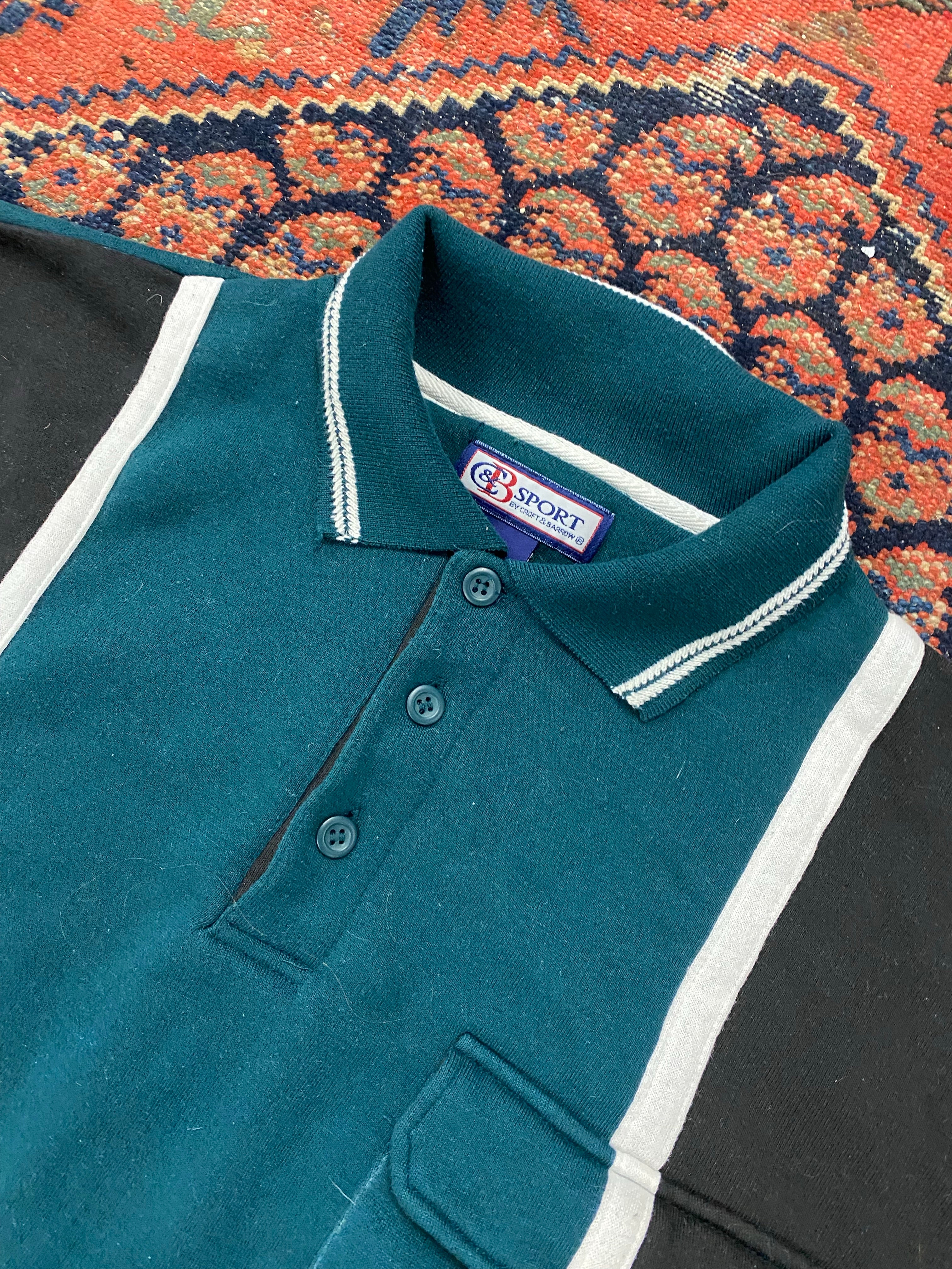 Vintage Striped Collared Crewneck - L