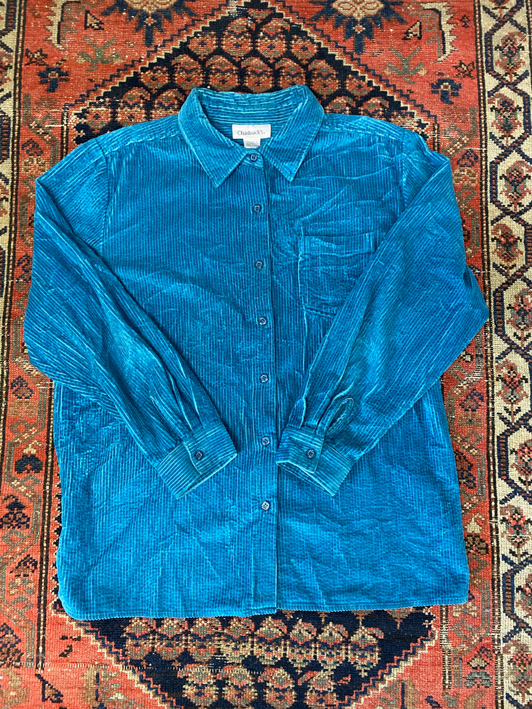 Vintage Thick Cord Button Up Shirt - L