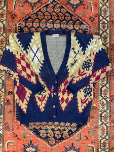 Vintage Knitted Cardigan Sweater - L
