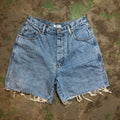Denim carpenter shorts