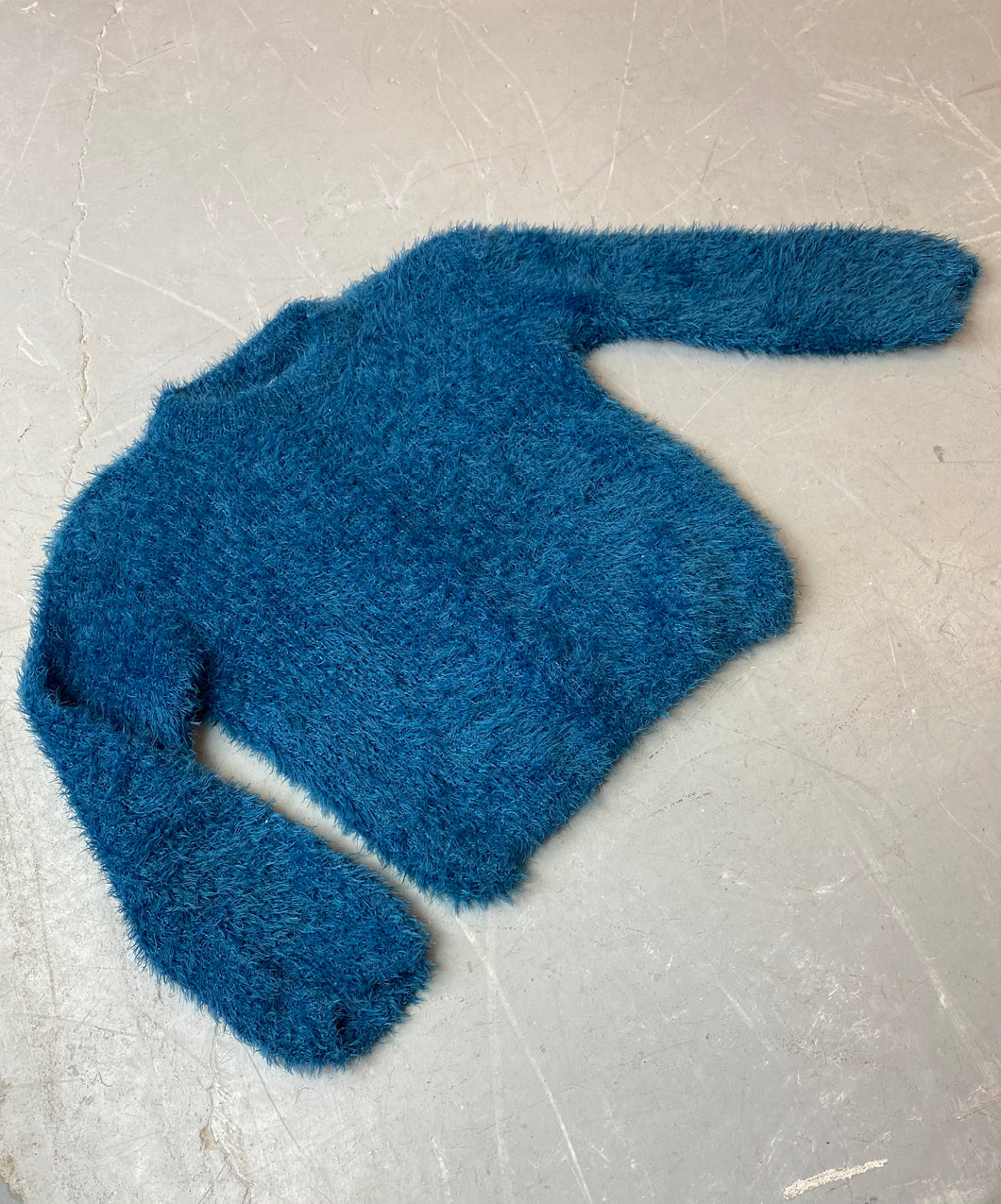 Fuzzy blue pullover