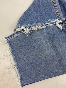 90s frayed high waisted denim shorts - 26in