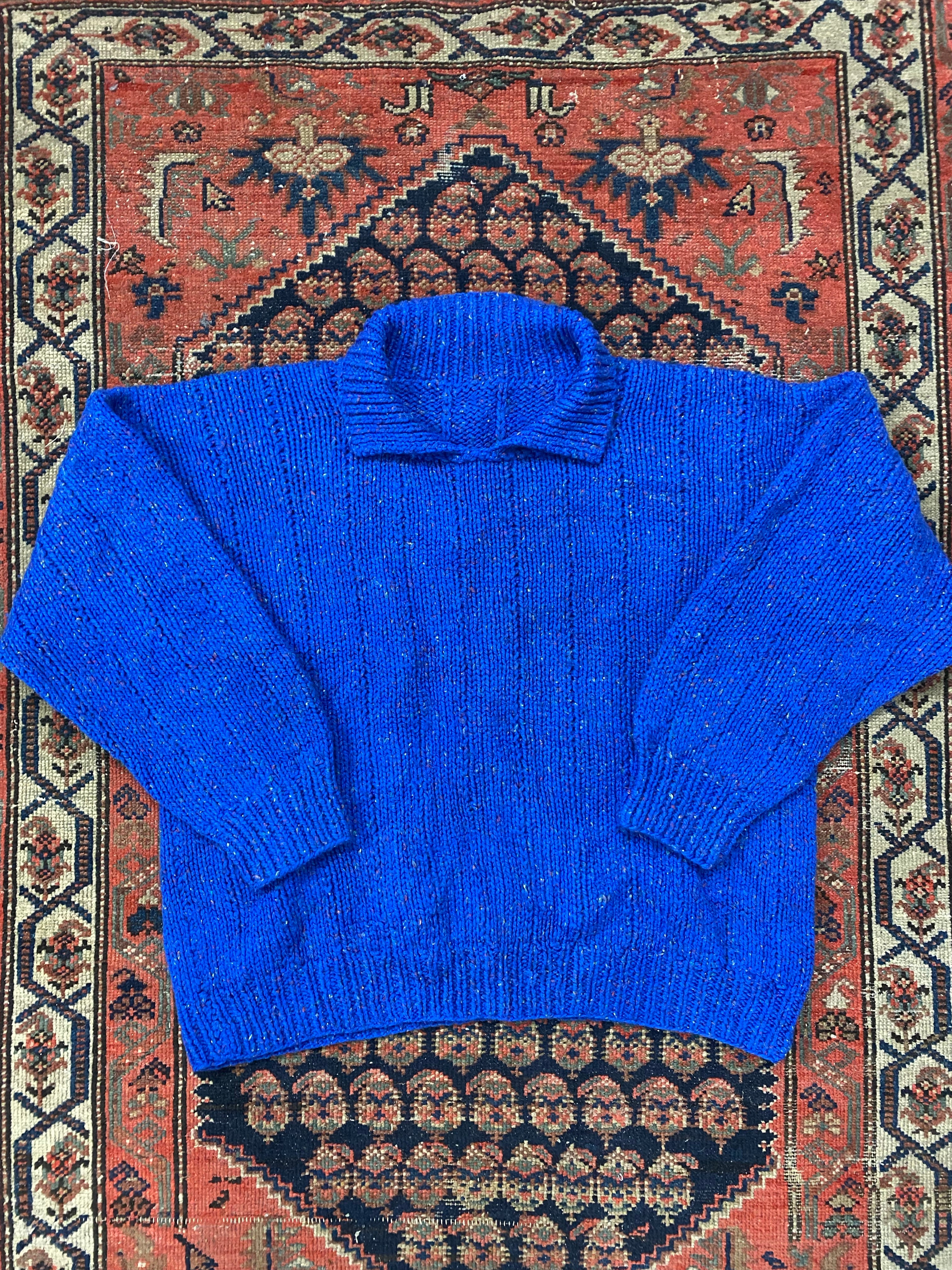 Vintage Collared Knit Sweater - L