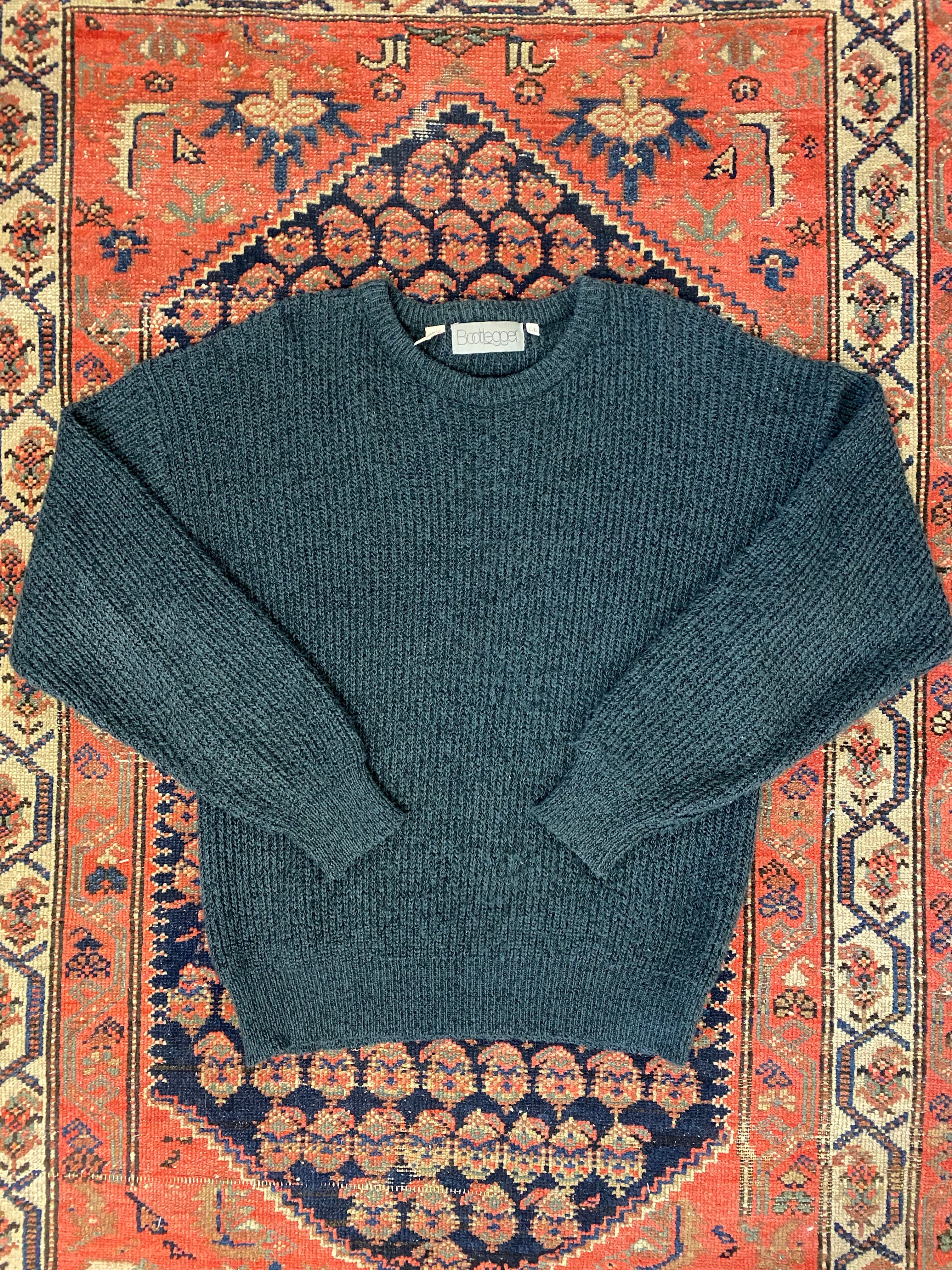 Vintage Charcoal Grey Knit Sweater - L