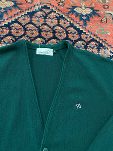 Vintage Green Knit Cardigan - L