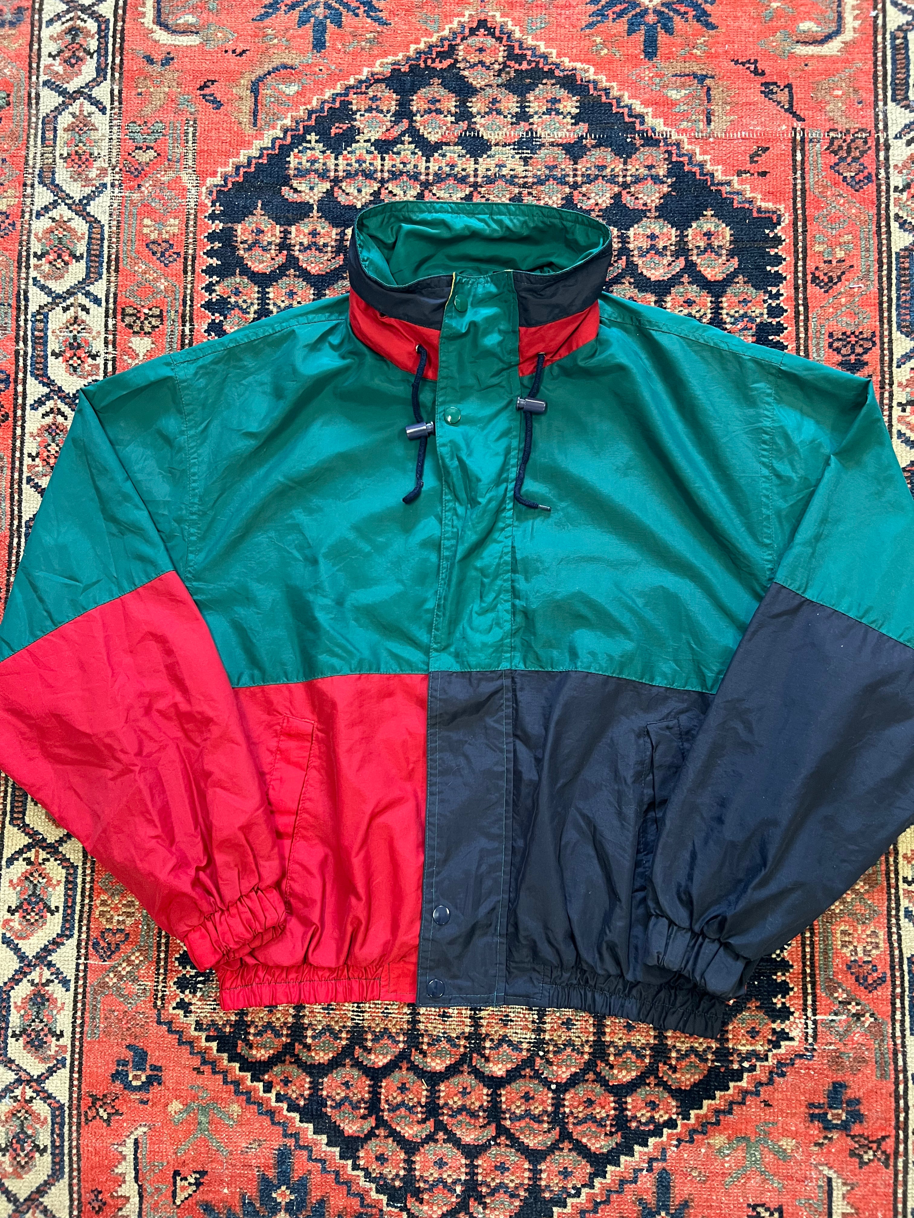 VINTAGE COLOUR BLOCKED WINDBREAKER - SMALL