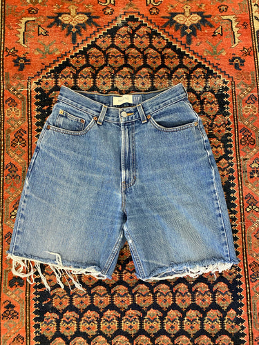 Vintage High Waisted Frayed Gap Denim Shorts - 27in