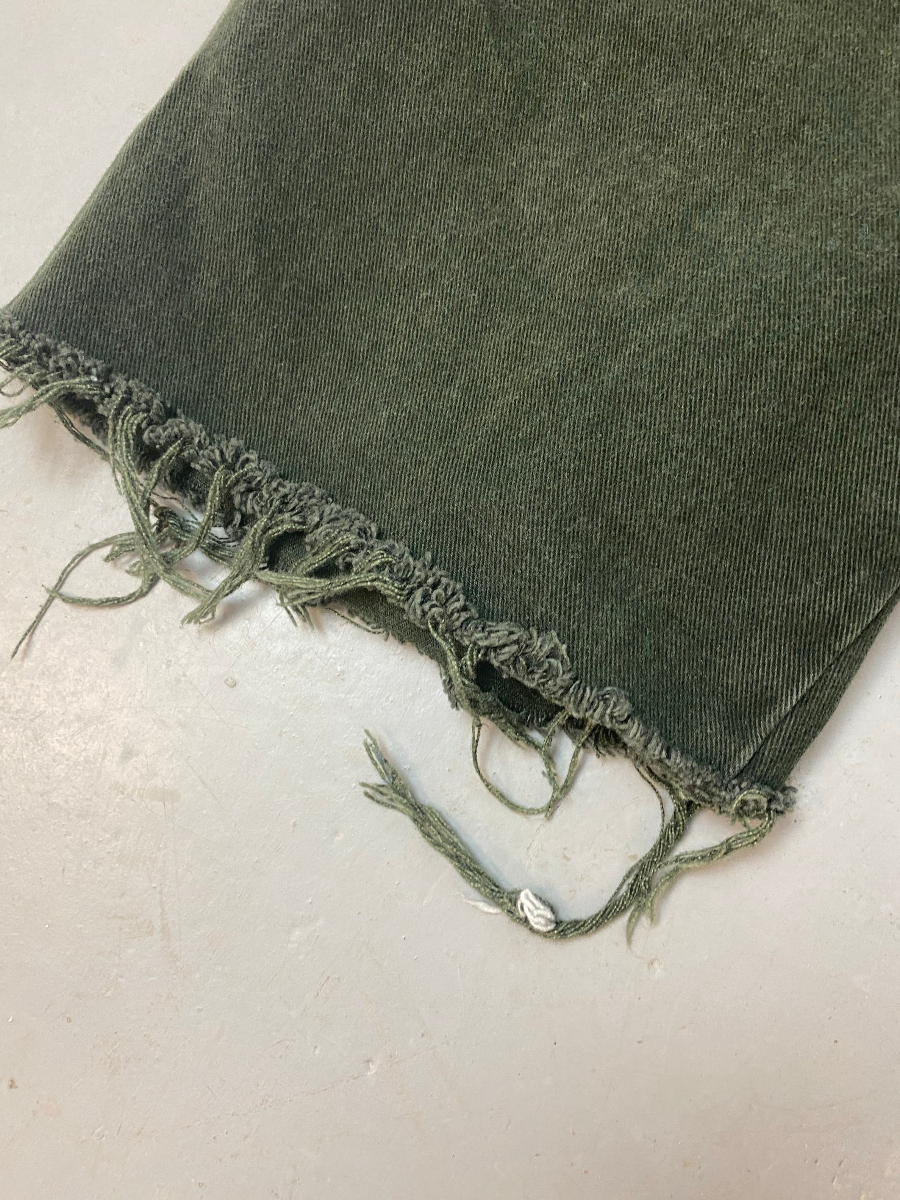 Vintage High Waisted Frayed Denim Shorts - 26in