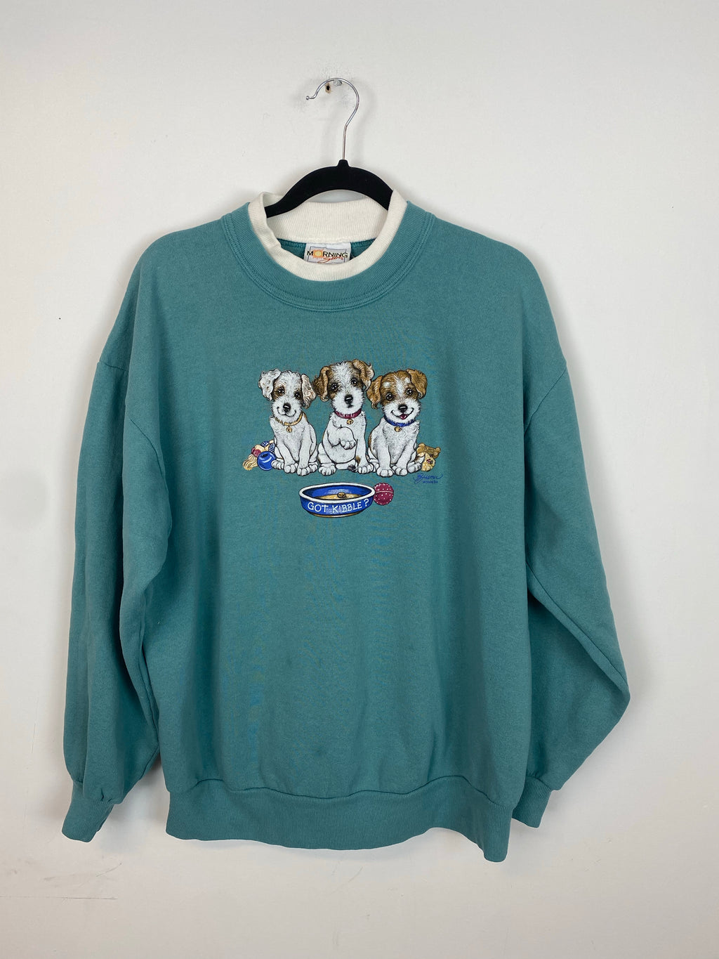 90s puppy crewneck - M