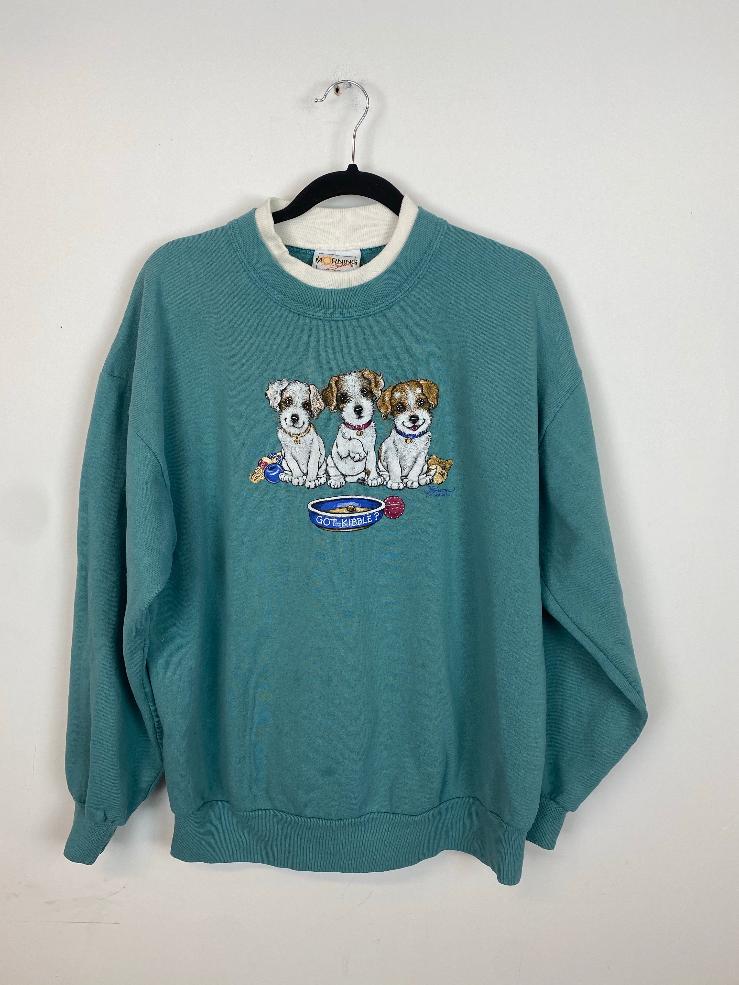 90s puppy crewneck - M