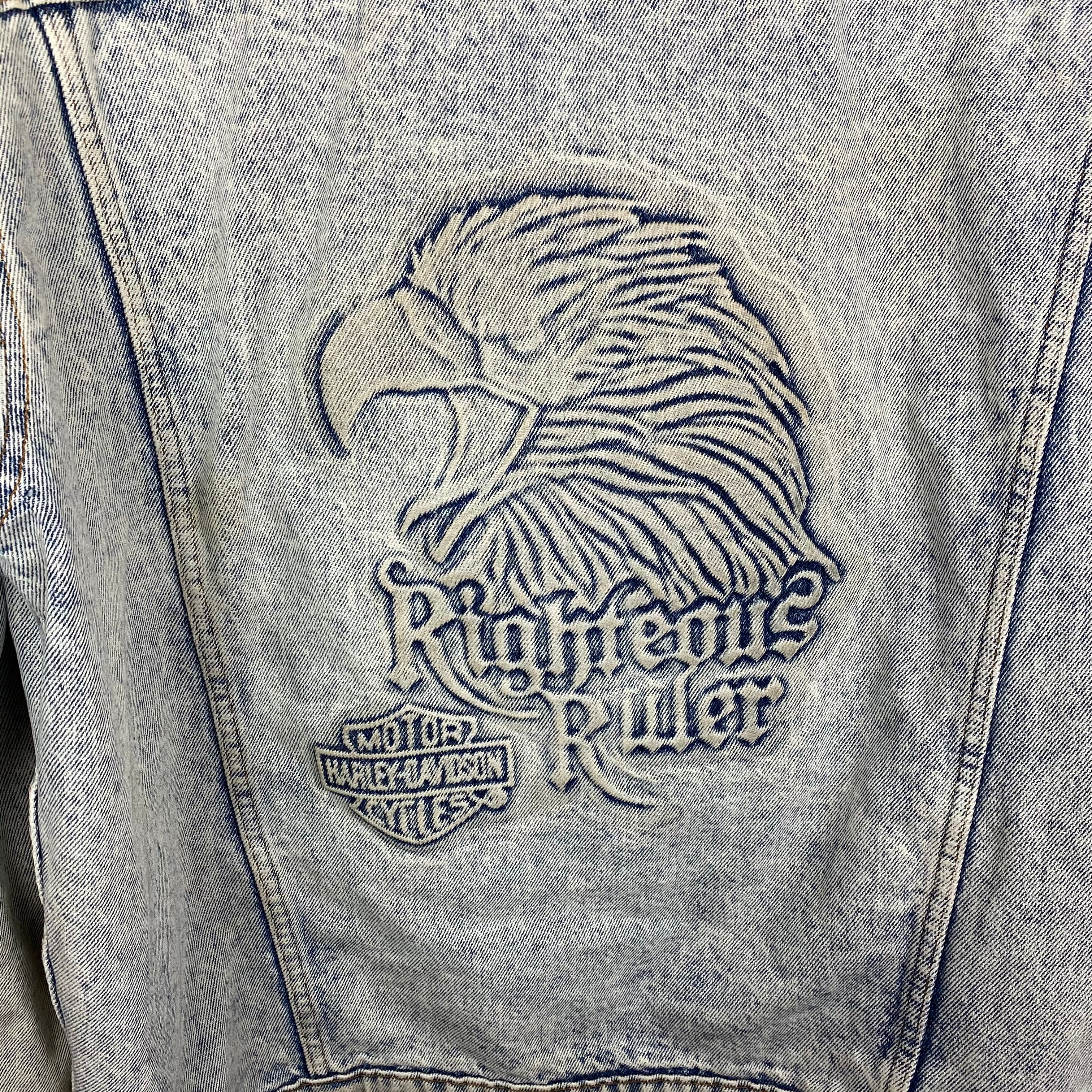 90s Harley denim jacket with back graphic