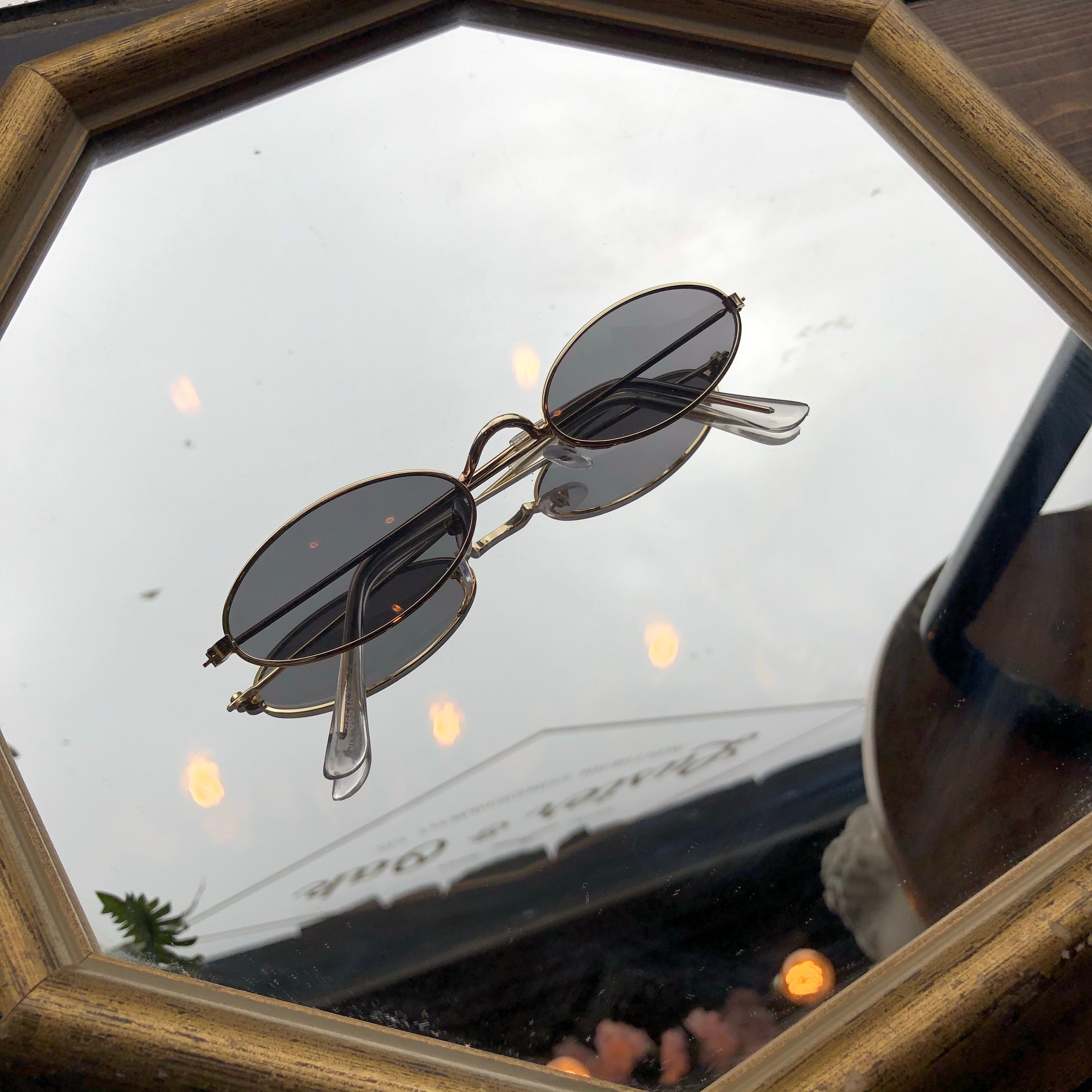 Oval Shades with gold metal